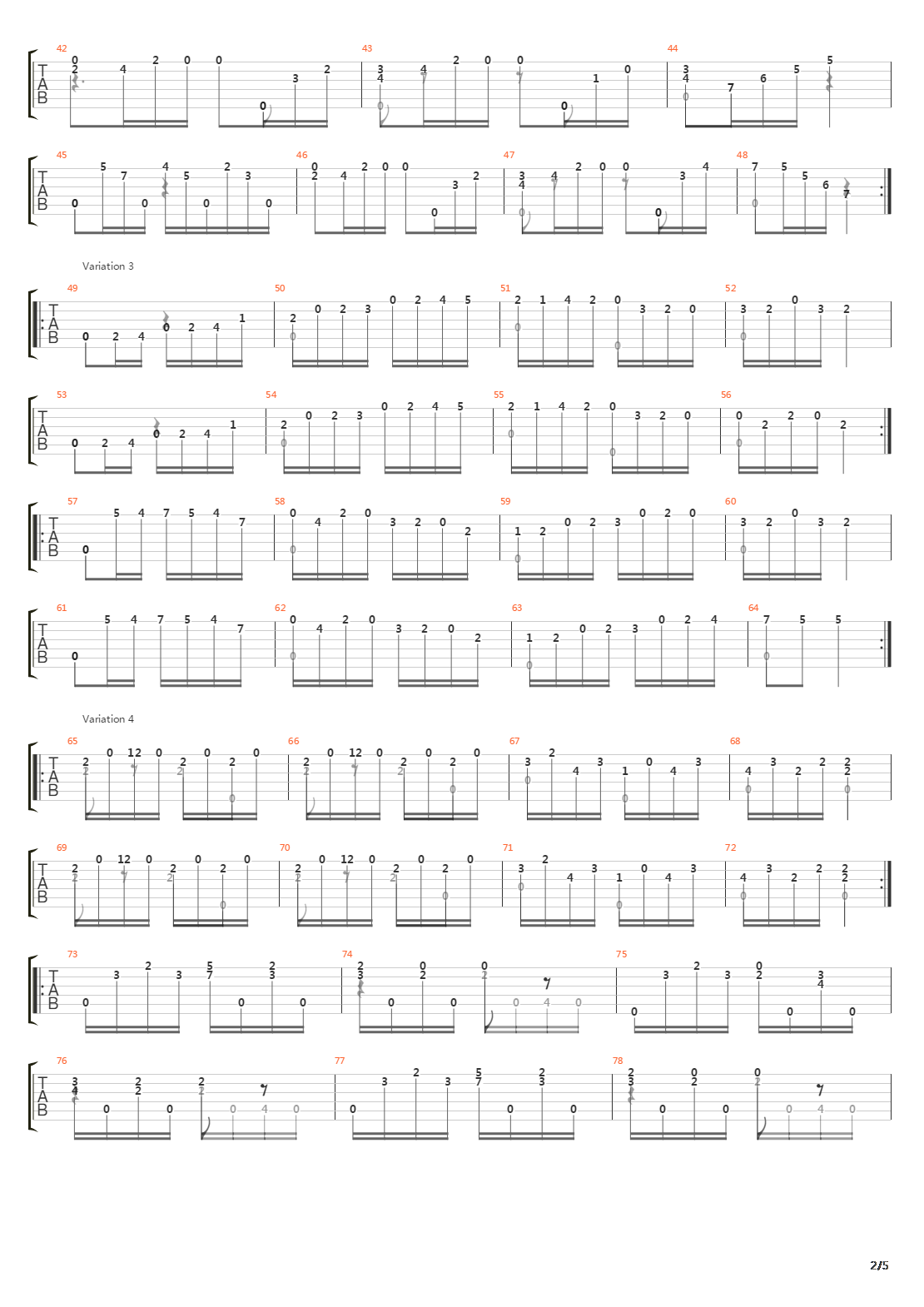 Opus 10 No 12吉他谱