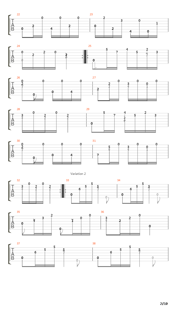 Opus 10 No 12吉他谱