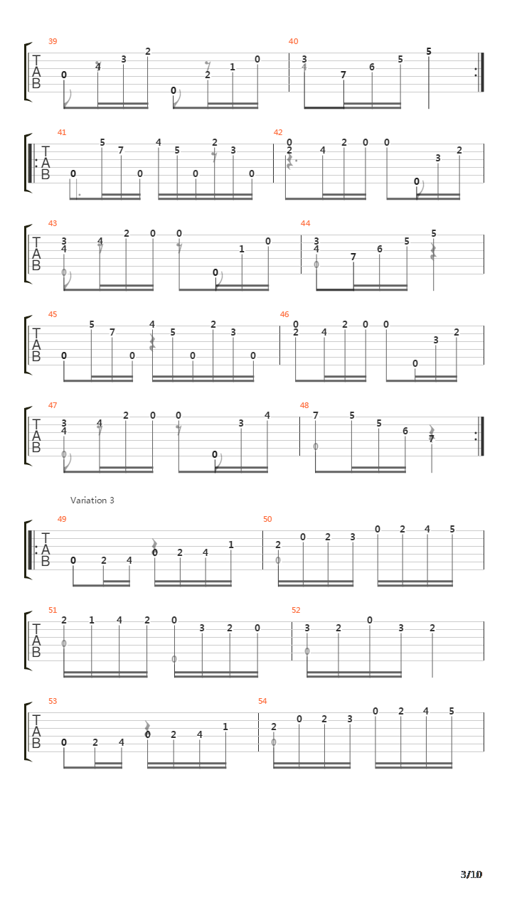 Opus 10 No 12吉他谱