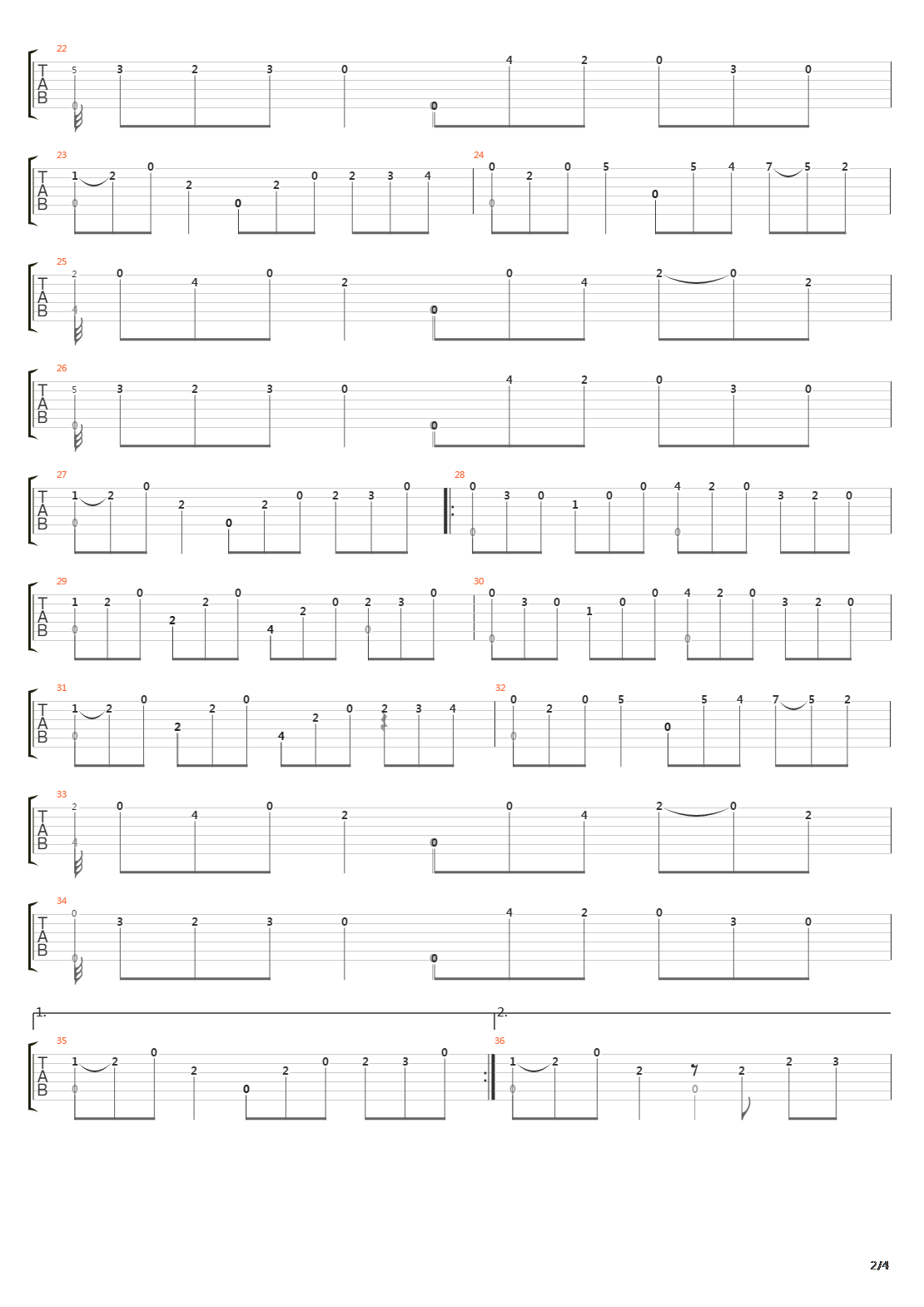 Opus 11 No 10吉他谱