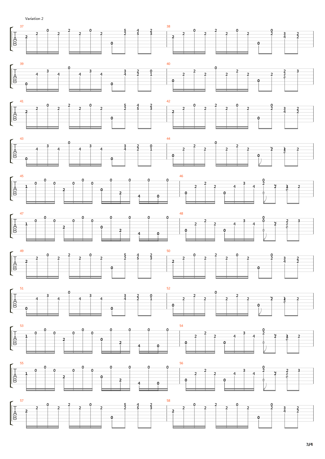 Opus 11 No 10吉他谱