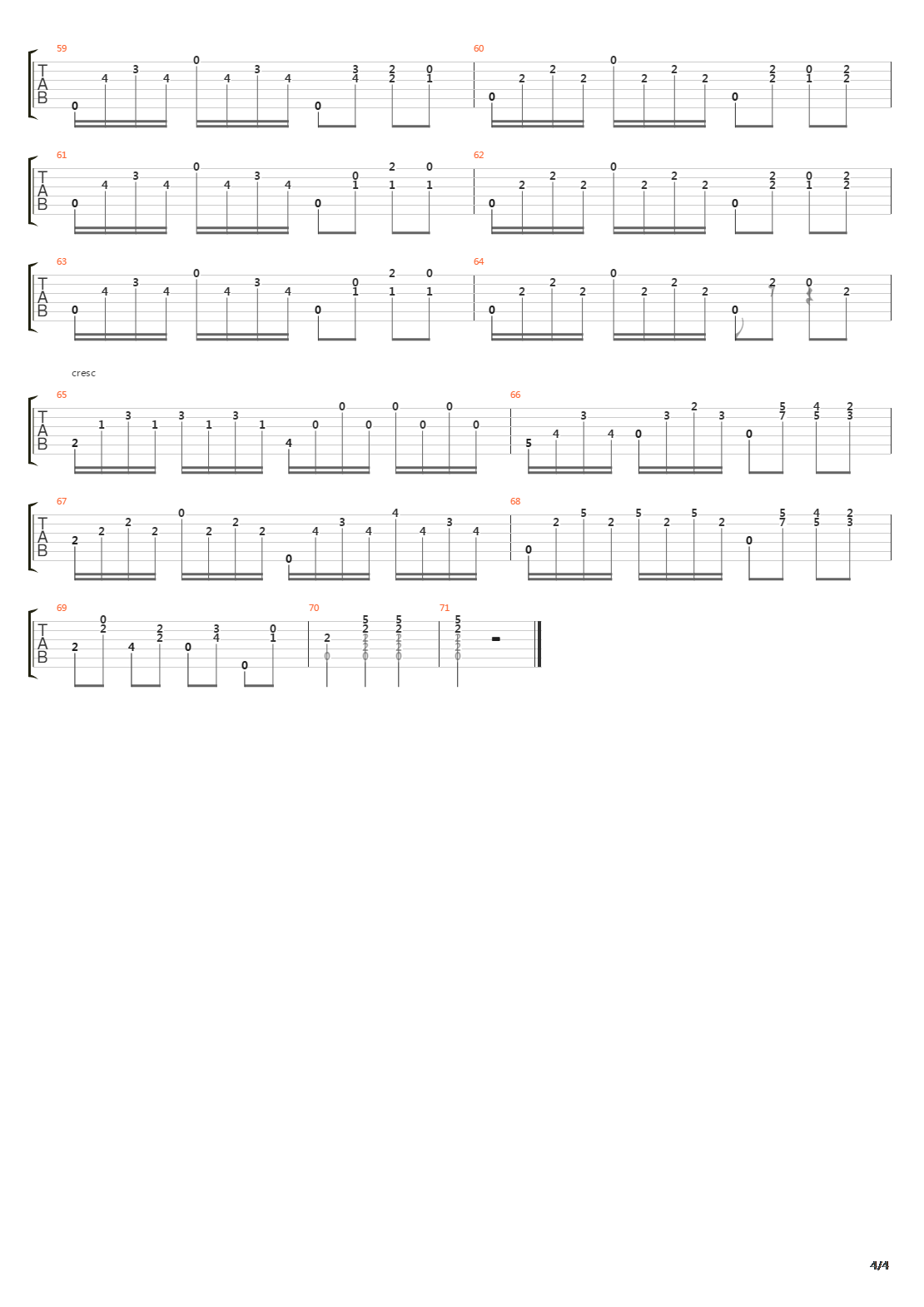 Opus 11 No 10吉他谱