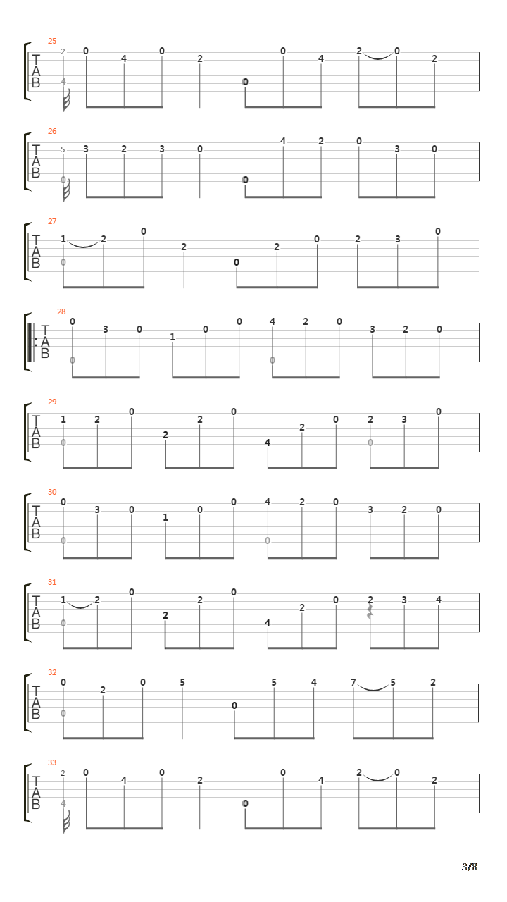 Opus 11 No 10吉他谱