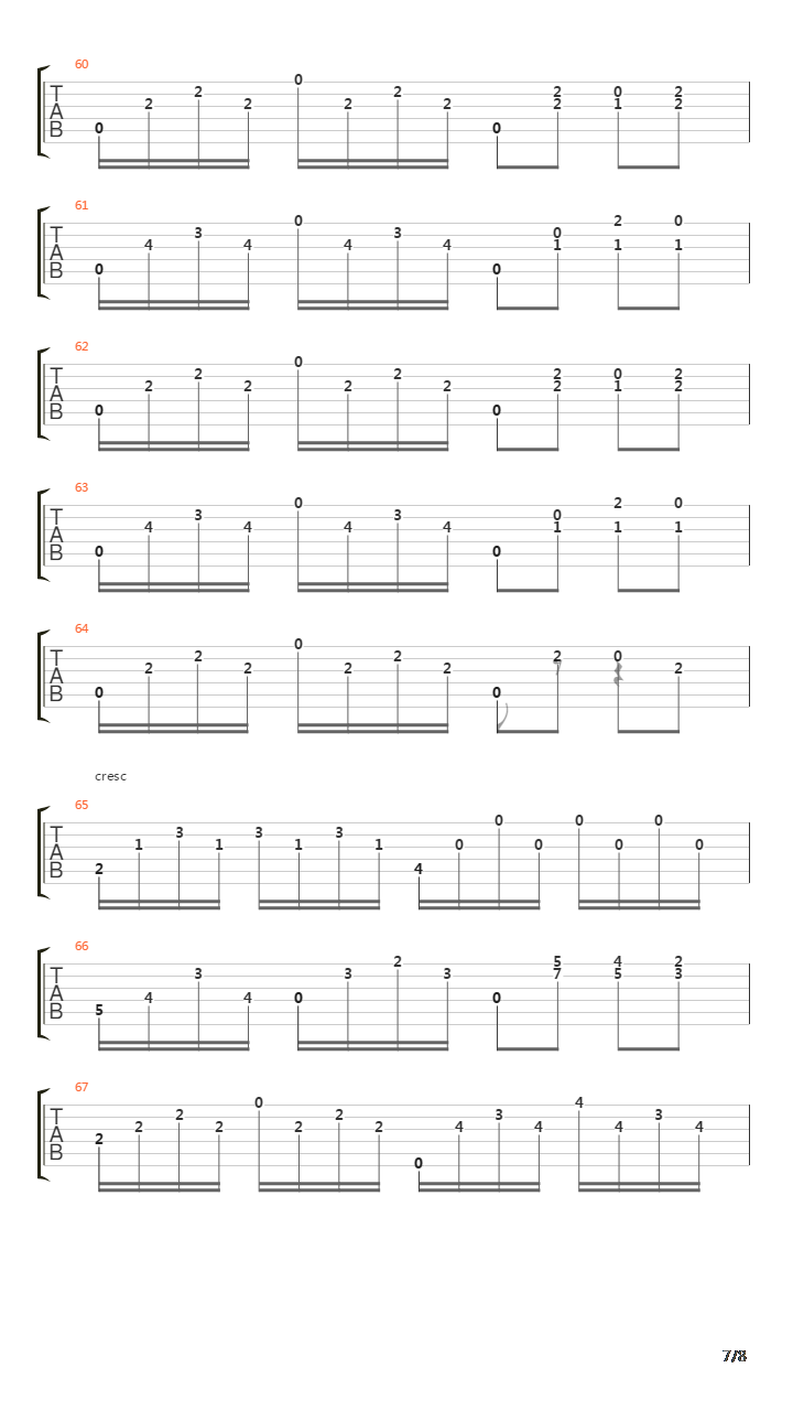 Opus 11 No 10吉他谱