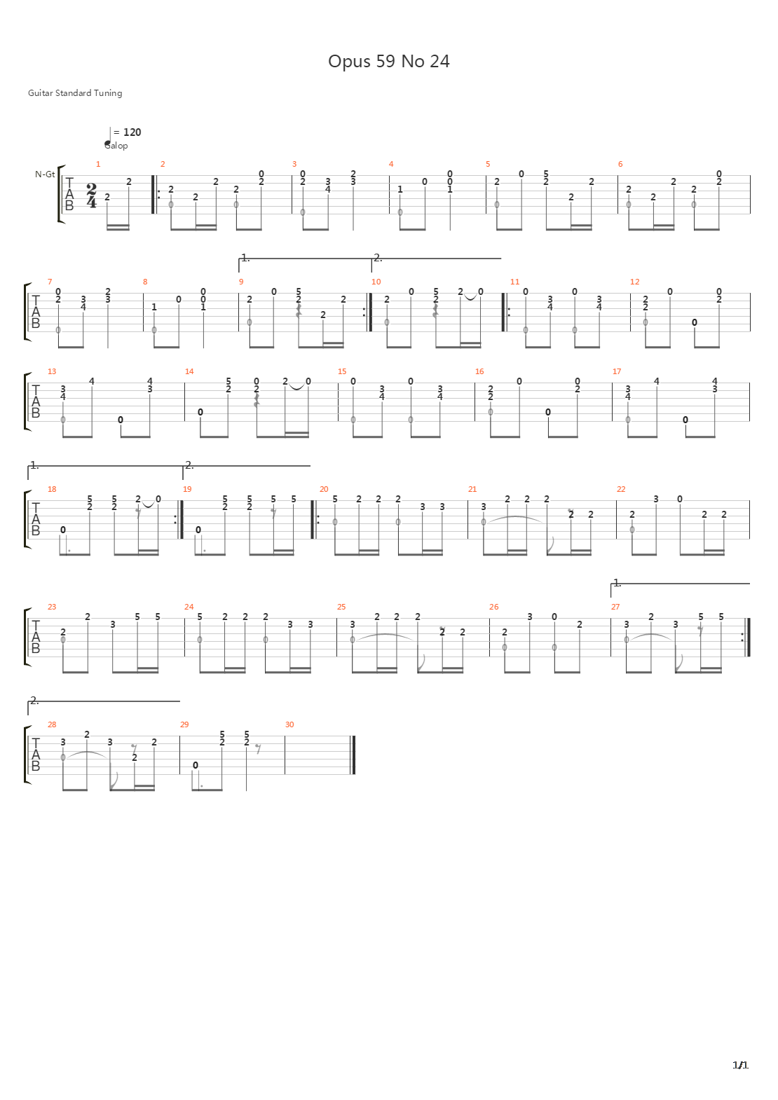 Opus 59 No 24吉他谱