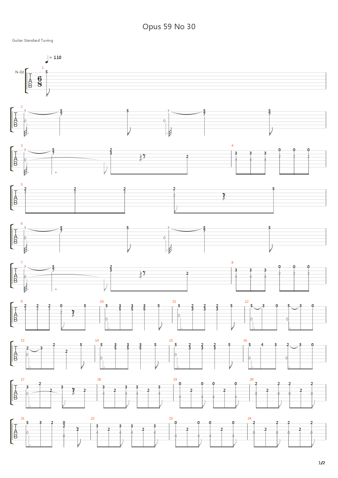 Opus 59 No 30吉他谱