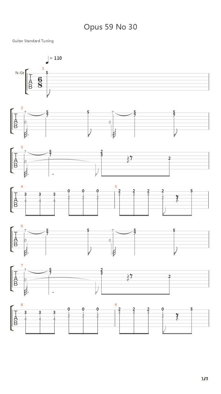 Opus 59 No 30吉他谱