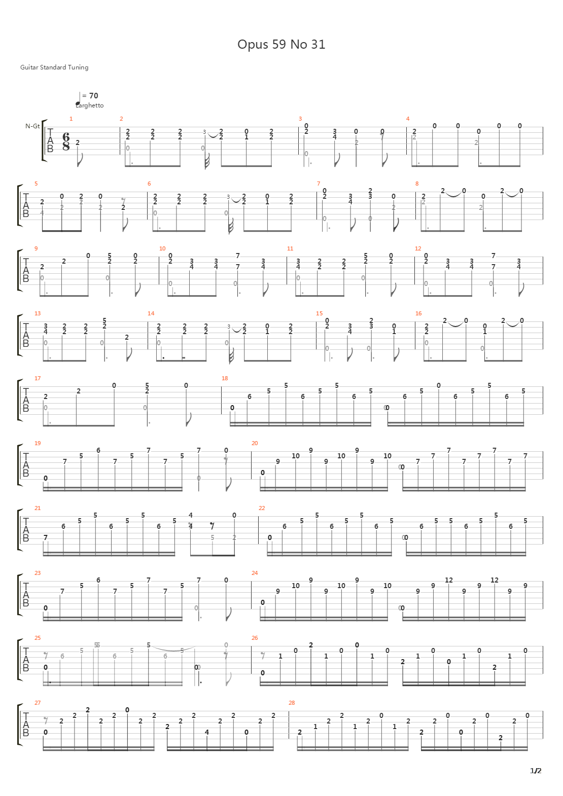 Opus 59 No 31吉他谱