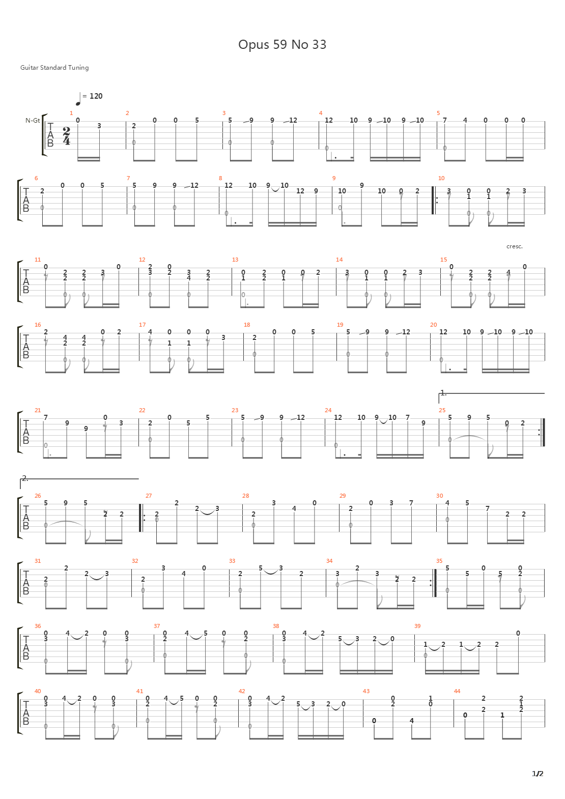 Opus 59 No 33吉他谱