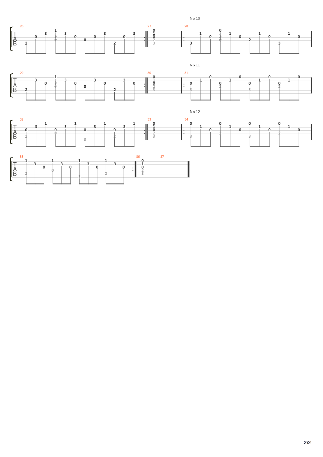 Opus 1a No 1-12吉他谱