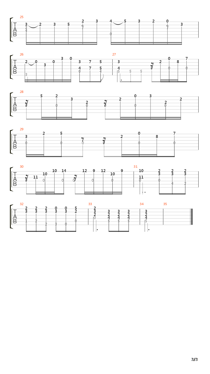 Opus 30 No 25 Andantino吉他谱