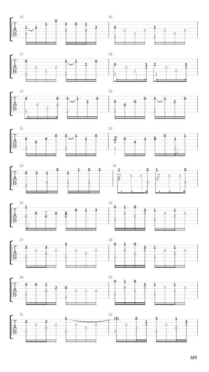 Opus 30 No 29 Allegretto吉他谱