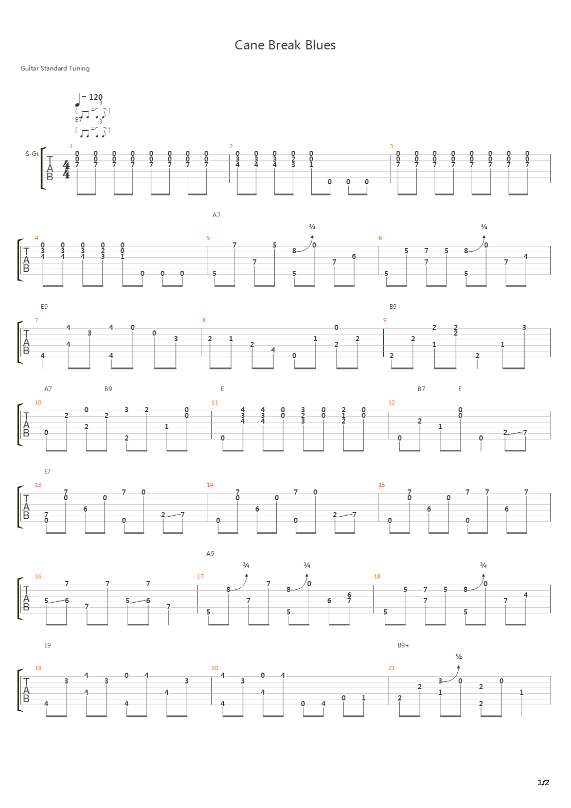 Cane Break Blues吉他谱