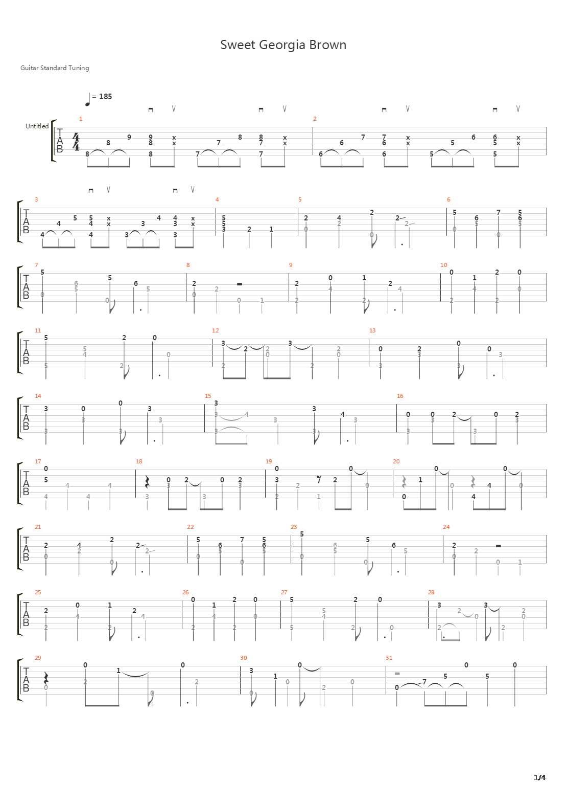 Sweet Georgias Brown吉他谱