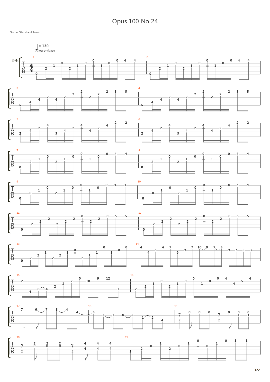 Opus 100 No 24吉他谱