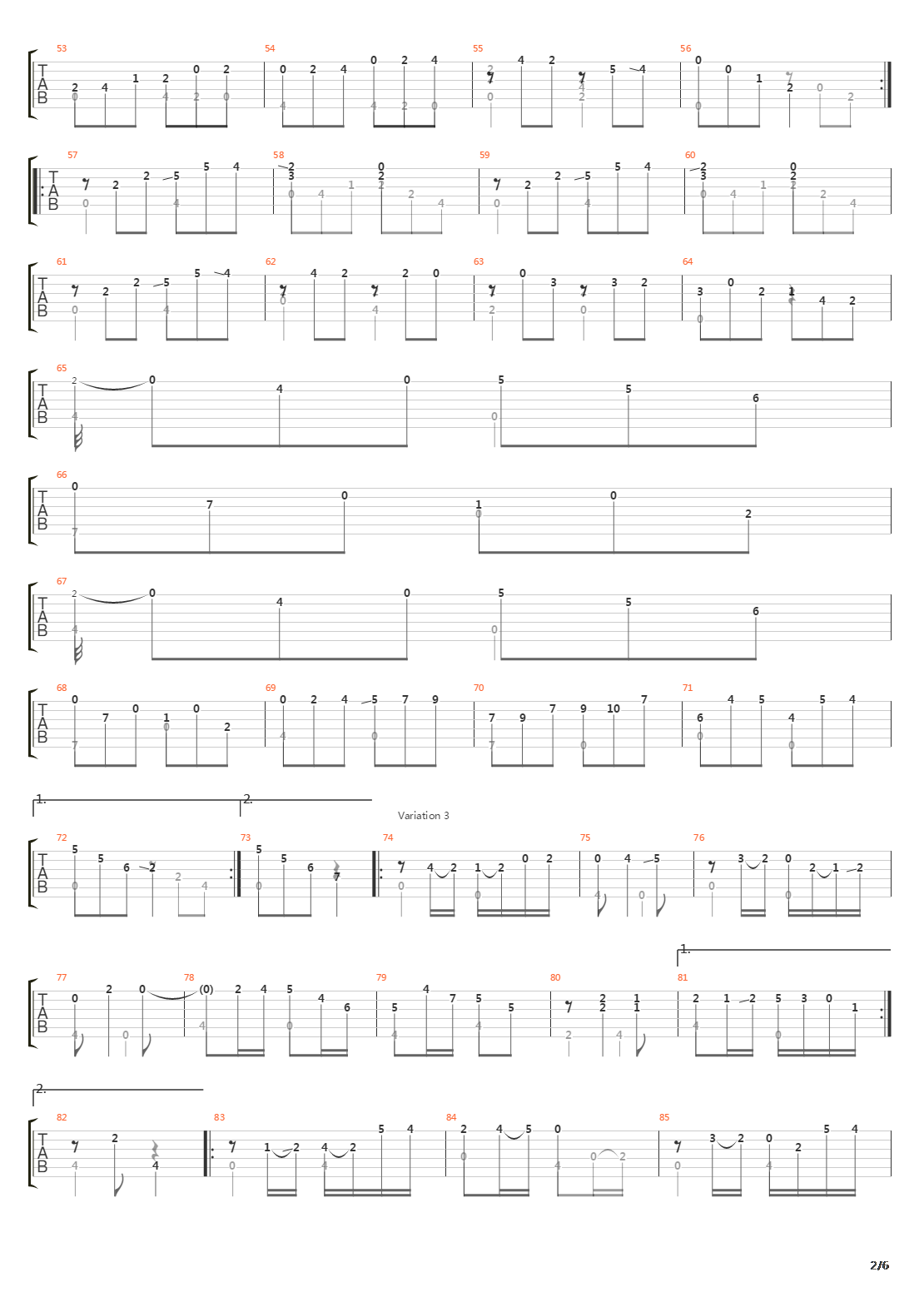 Opus 107 Variations on a theme of Handel吉他谱