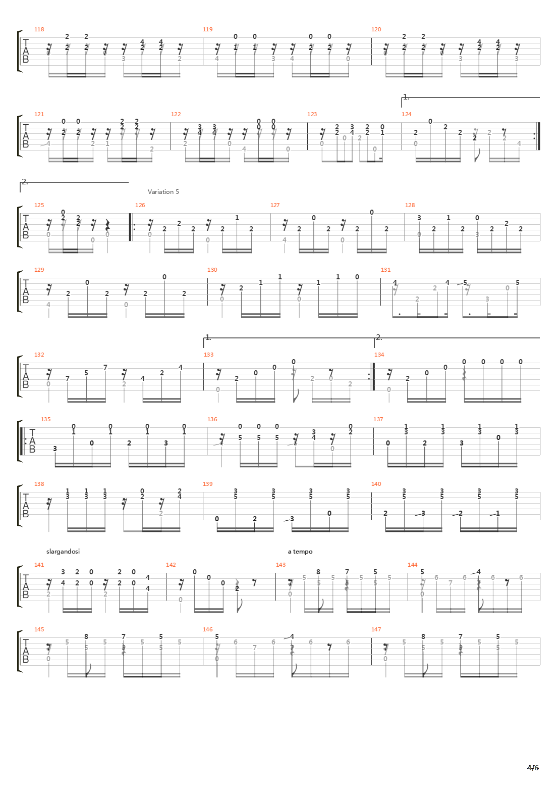 Opus 107 Variations on a theme of Handel吉他谱