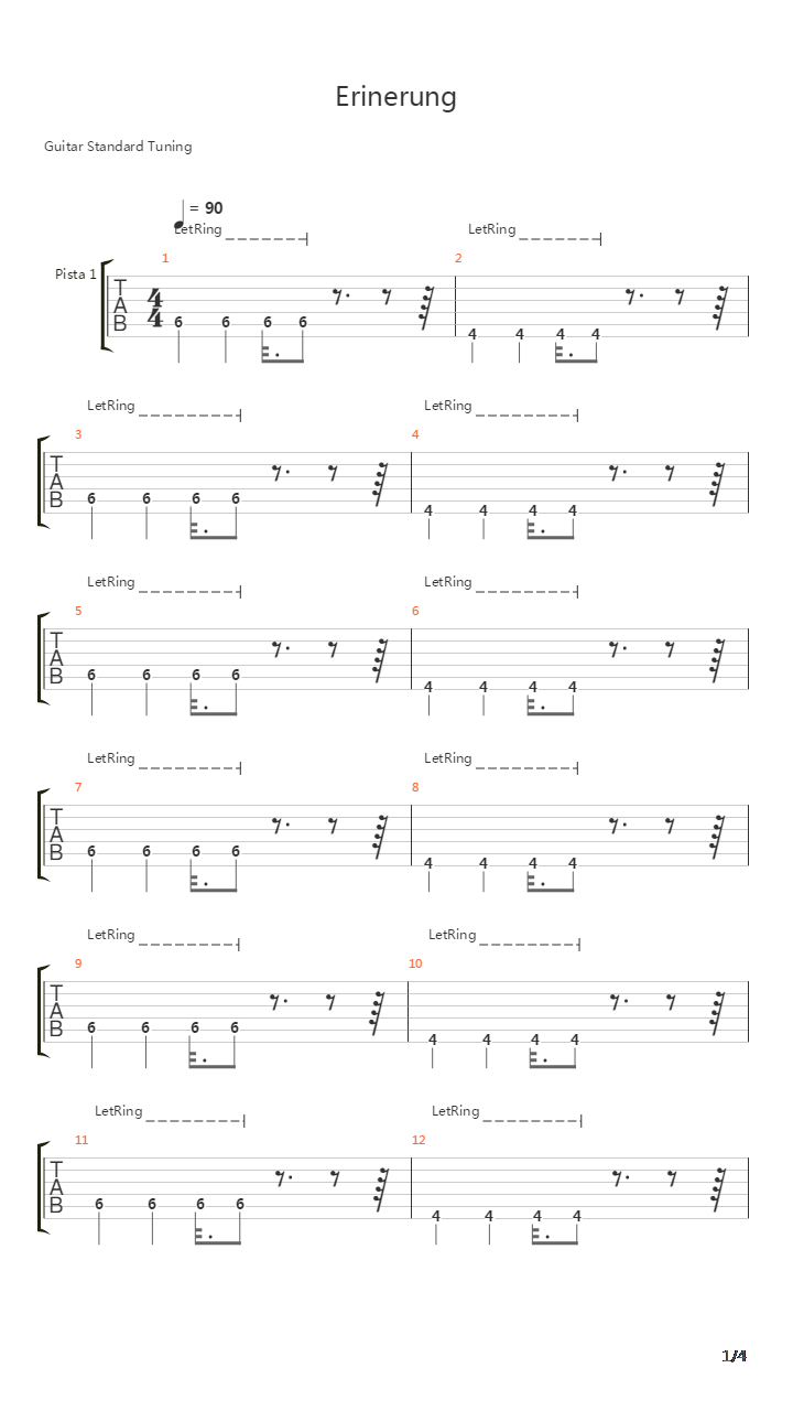 Erinerung Part 1吉他谱