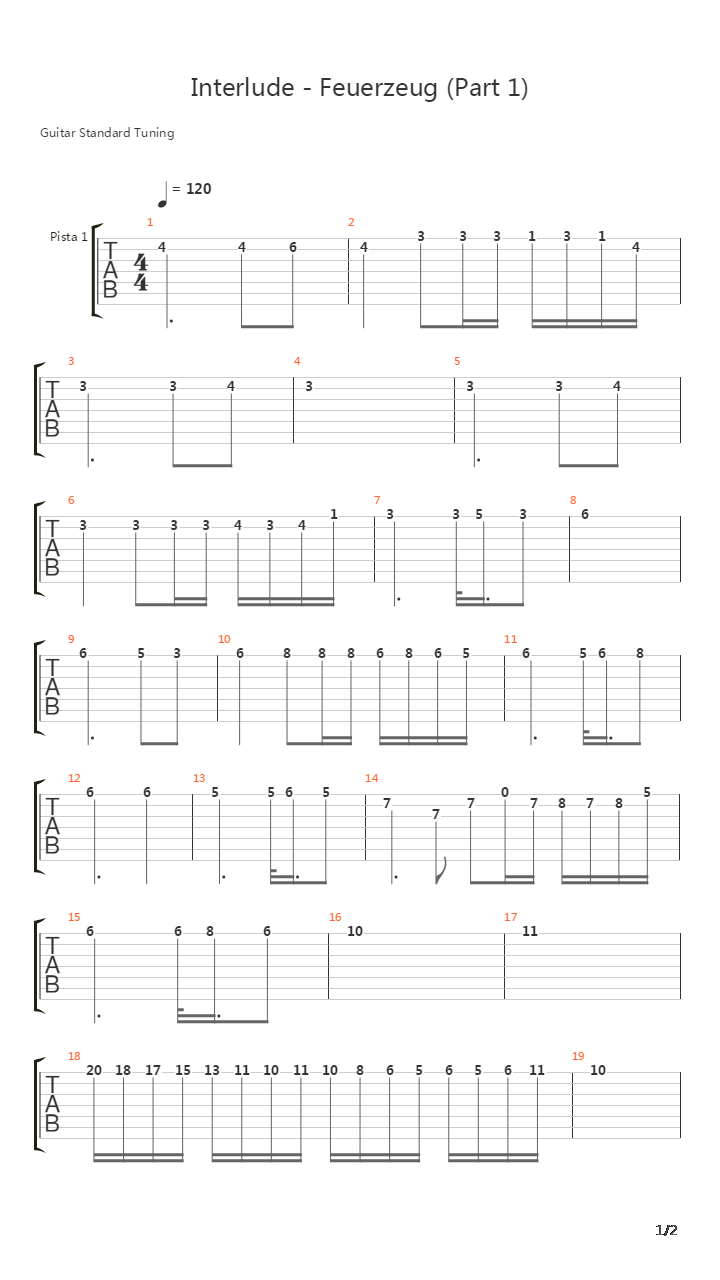 Interlude - Feuerzeug Part 1吉他谱