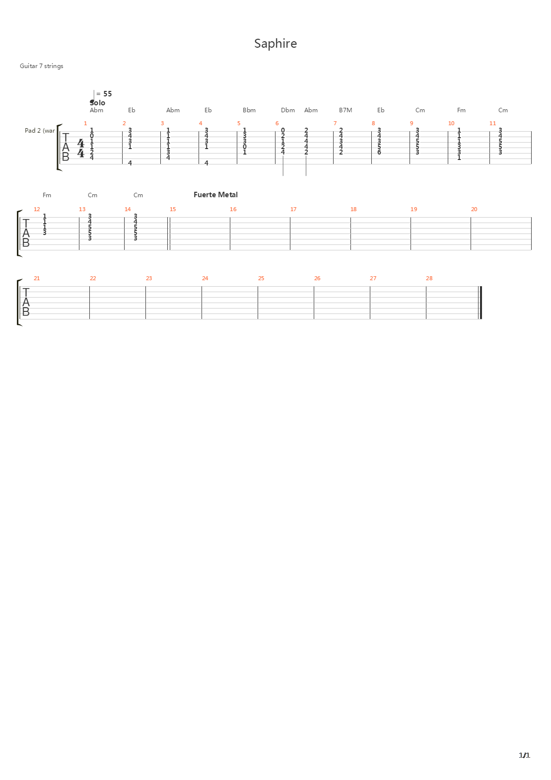 Saphire吉他谱