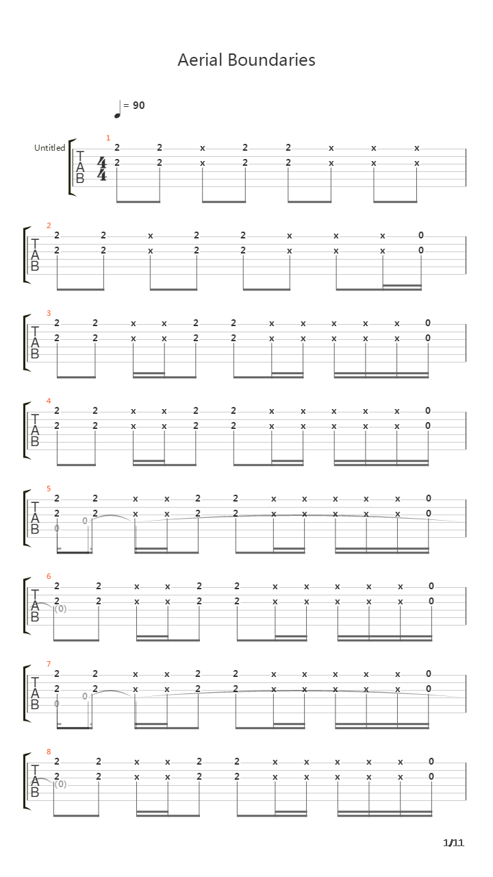 Aerial Boundaries吉他谱
