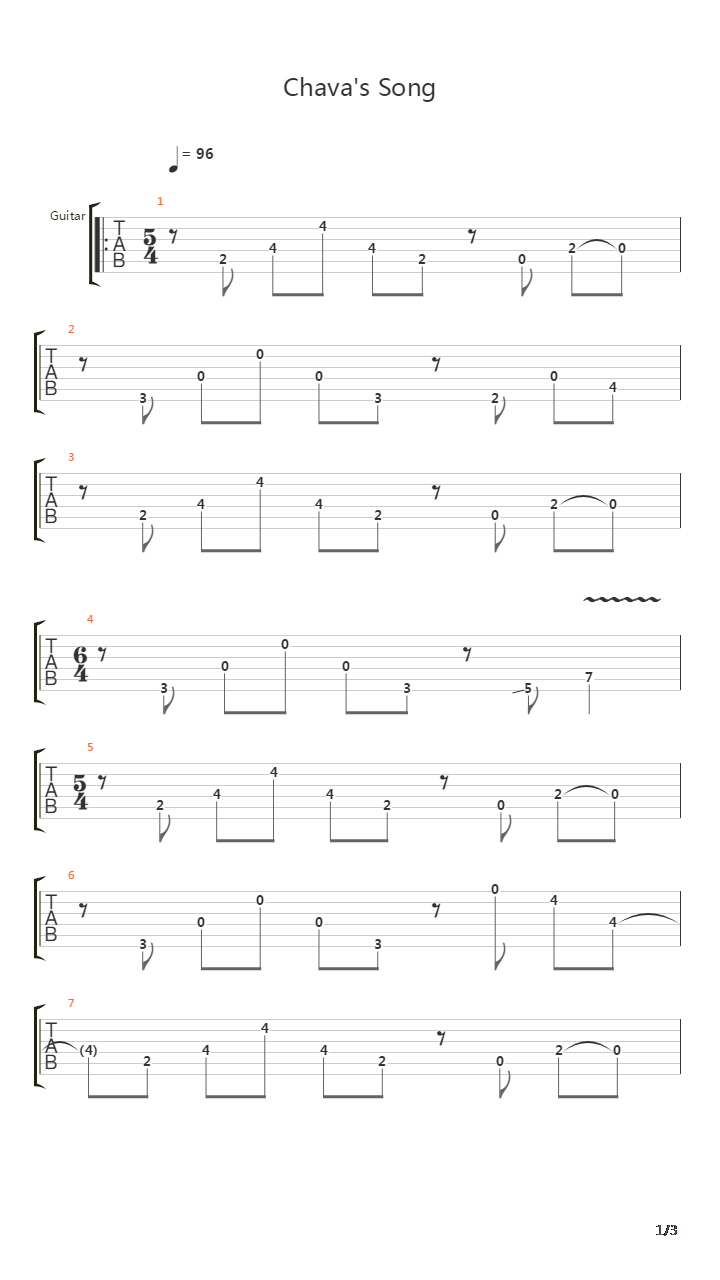 Chavas Song吉他谱