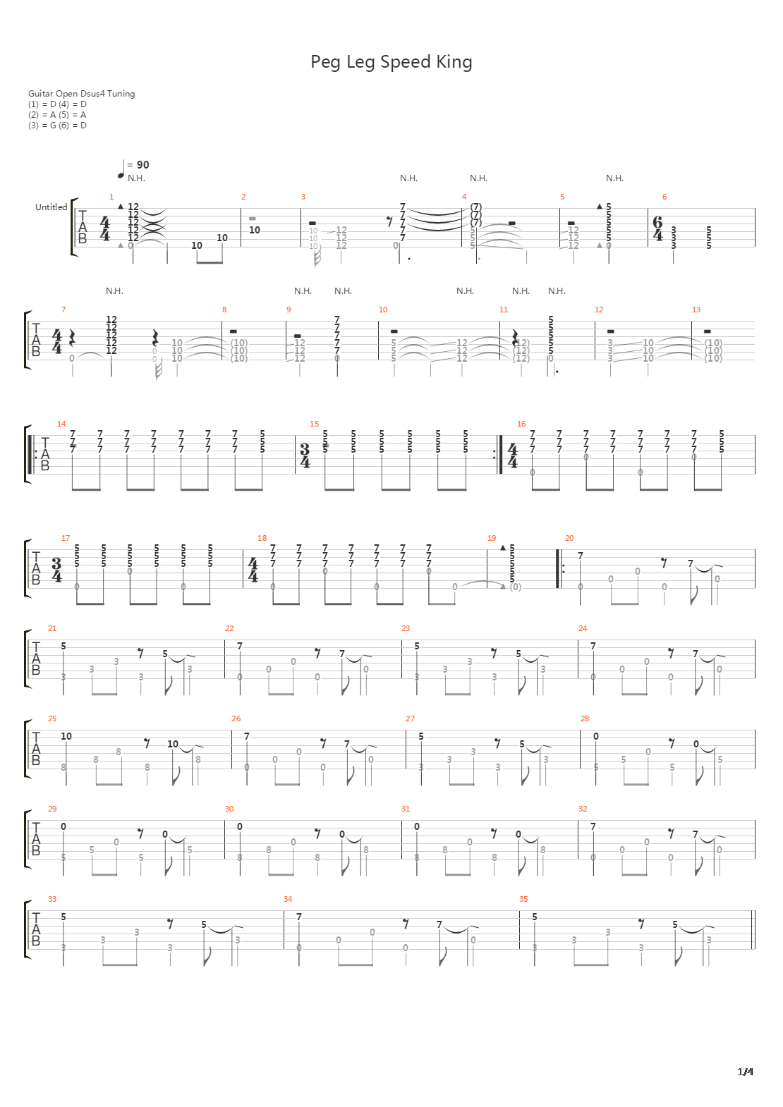 Peg Leg Speed King吉他谱