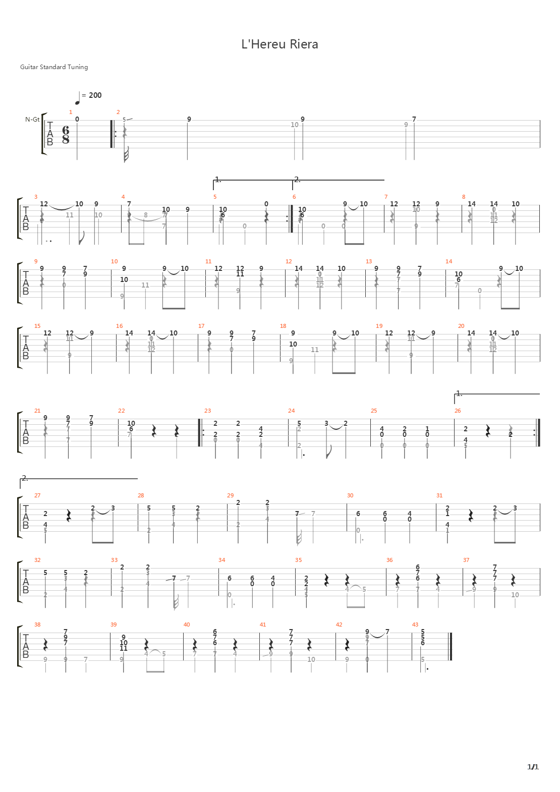 LHereu Riera吉他谱