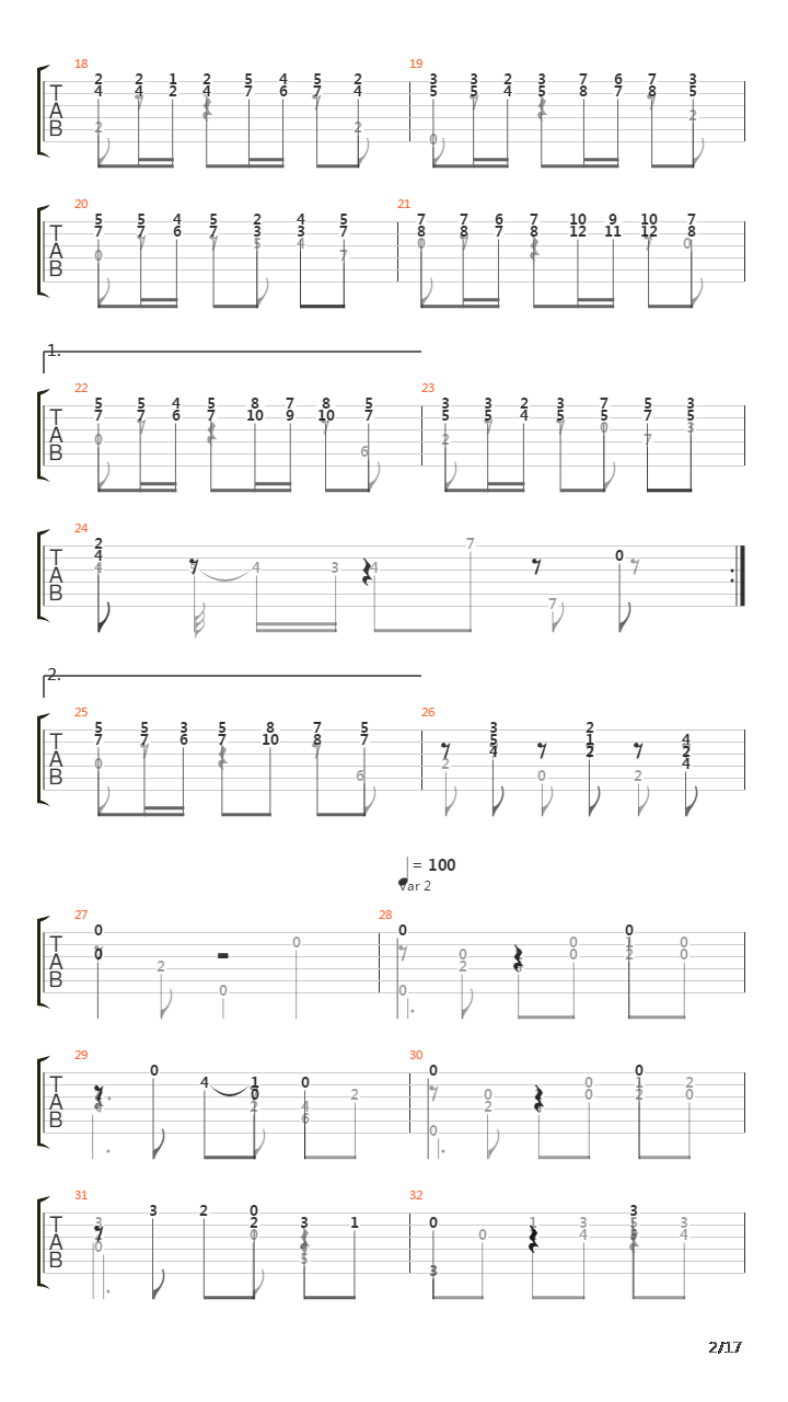 Opus 15 Variaciones Sobre Un Tema De Sor吉他谱