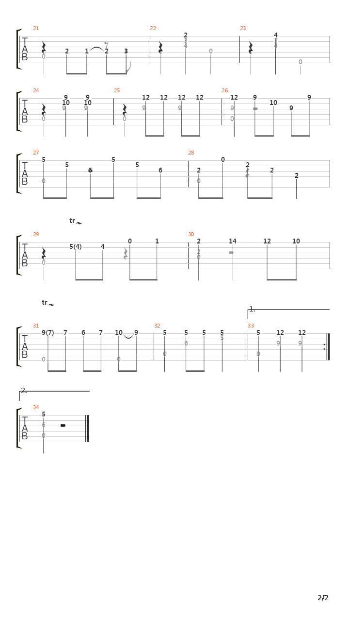 Opus 7 No 10 Waltz吉他谱