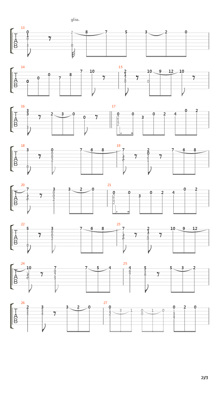 Opus 38 No 11吉他谱