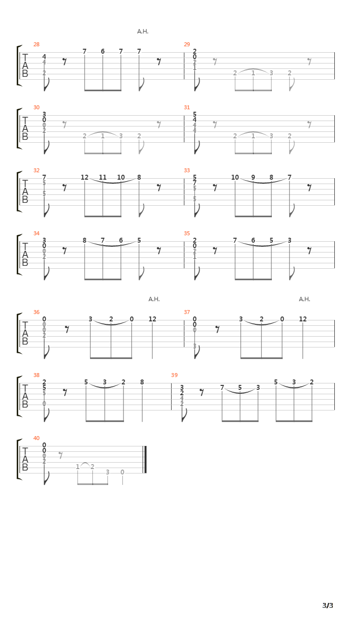 Opus 38 No 11吉他谱