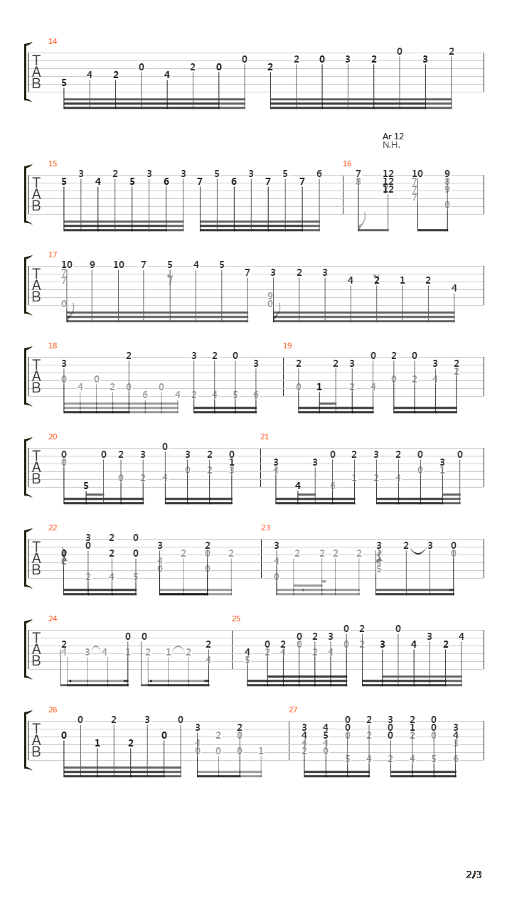 Opus 38 No 15吉他谱