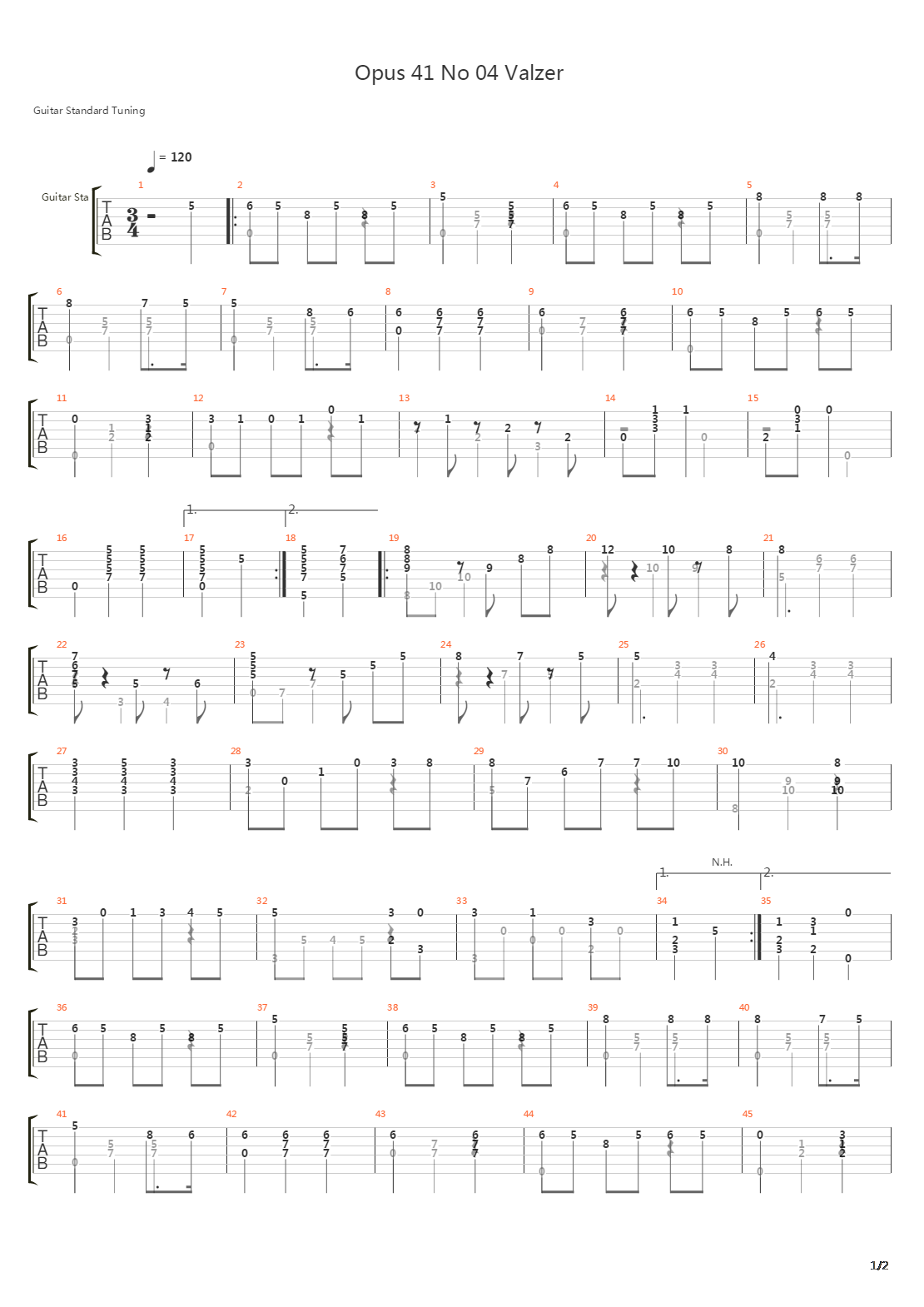 Opus 41 No 04吉他谱