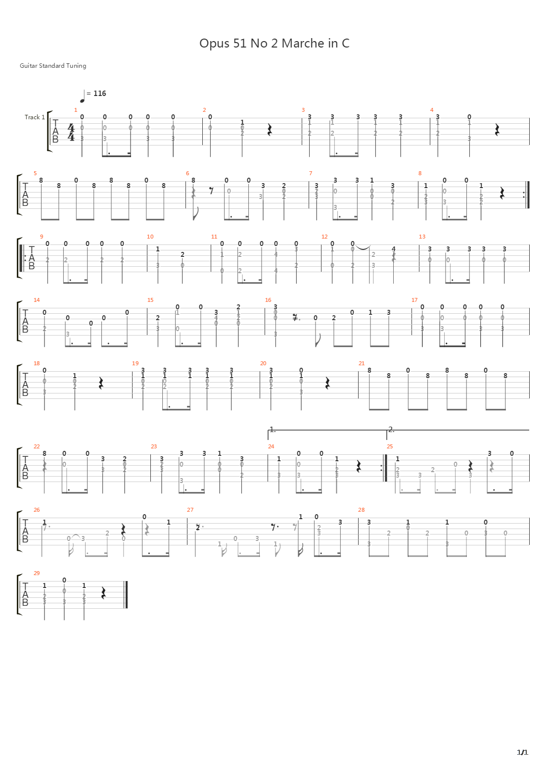 Opus 51 No 2吉他谱