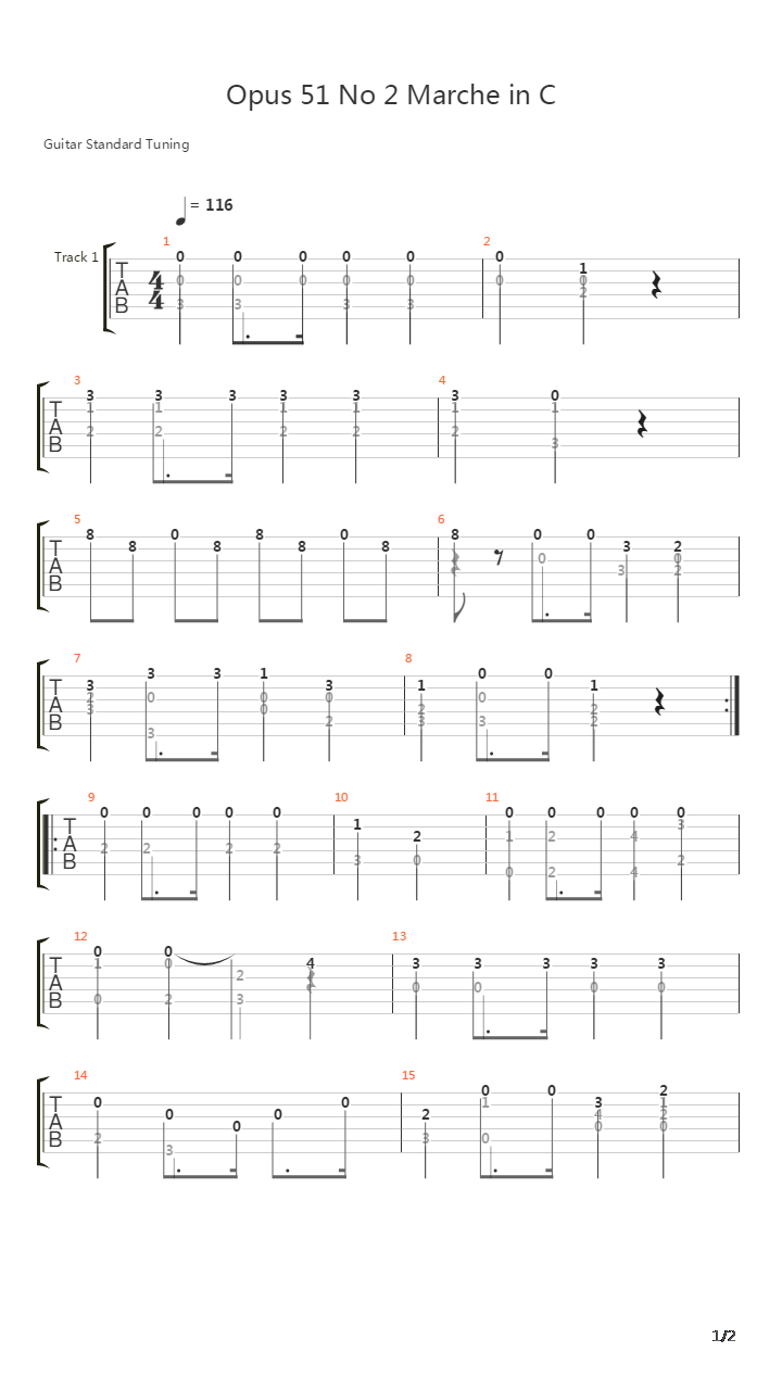 Opus 51 No 2吉他谱