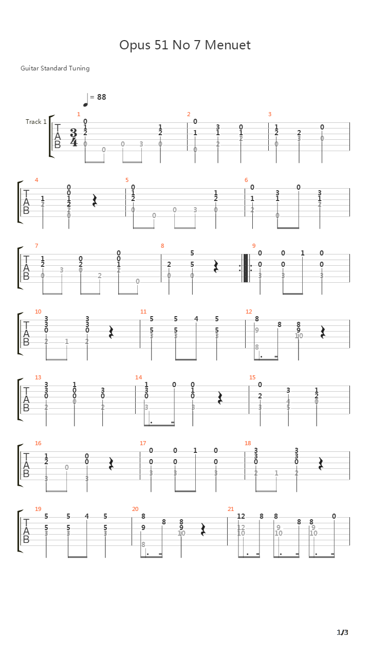 Opus 51 No 7吉他谱