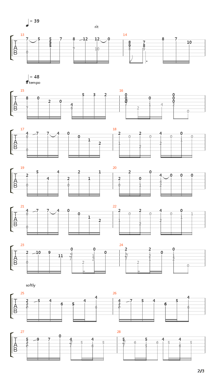 Opus 51 No 10吉他谱