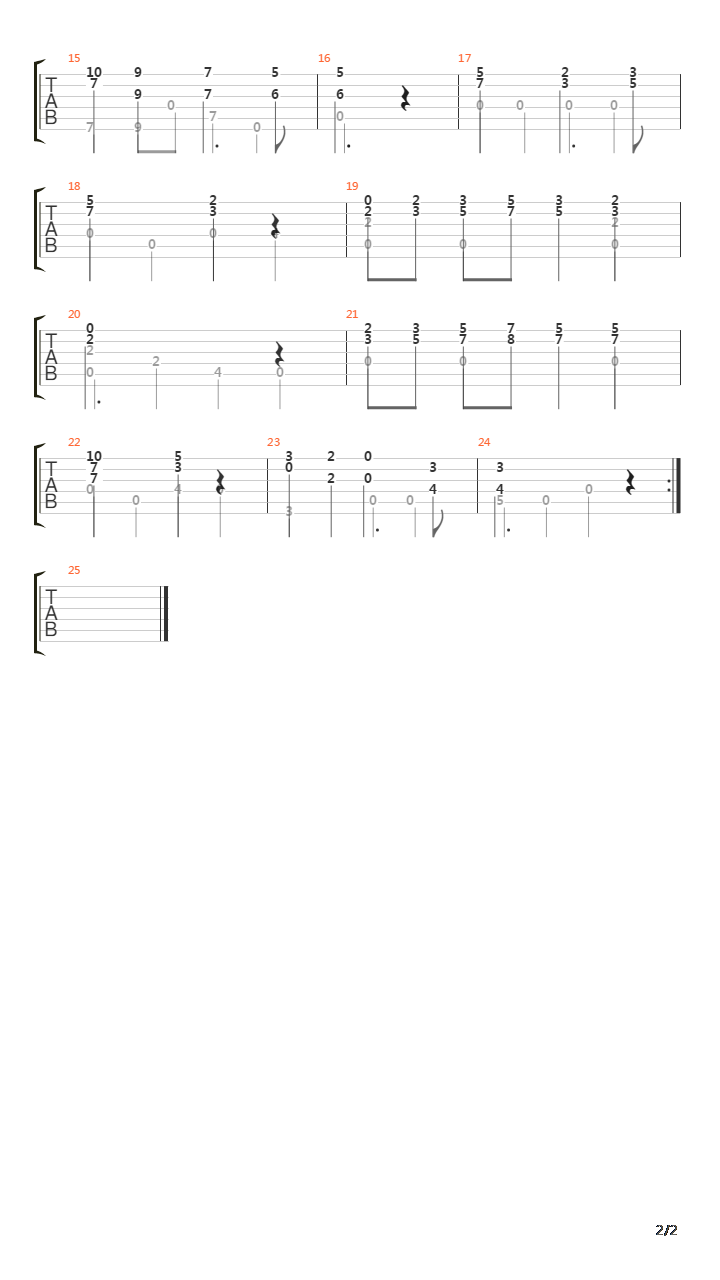 Opus 52 No 20吉他谱