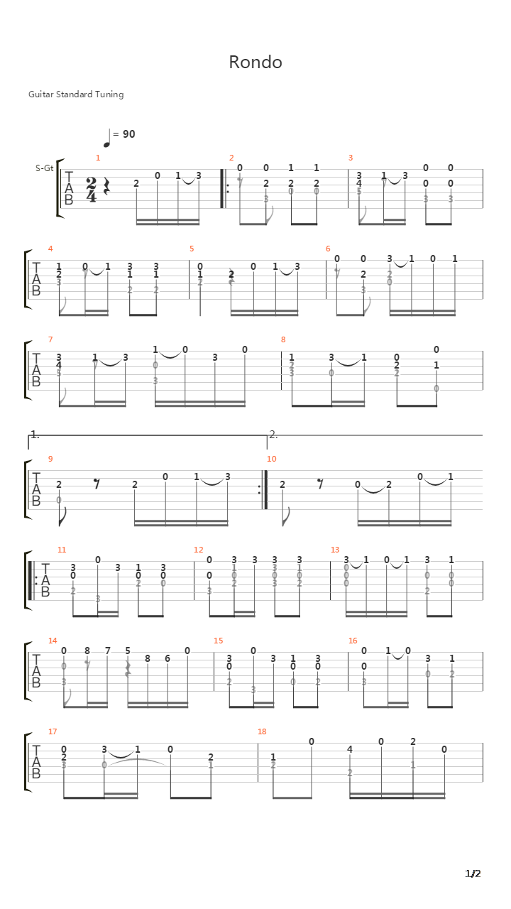 Rondo吉他谱