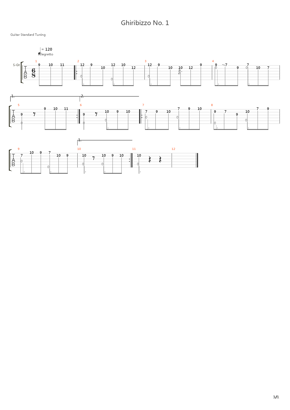 Ghiribizzo No 1吉他谱