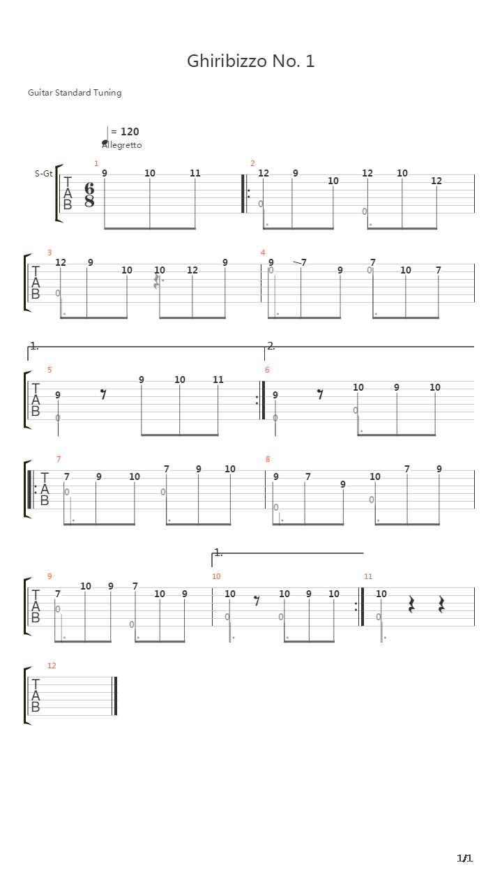 Ghiribizzo No 1吉他谱
