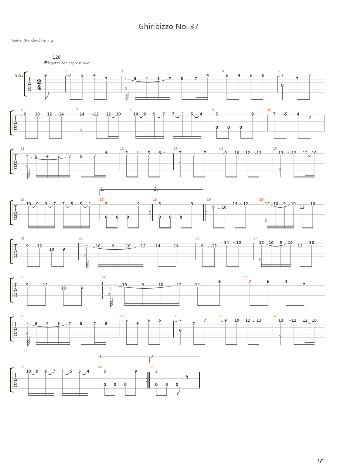 Ghiribizzo No 37吉他谱