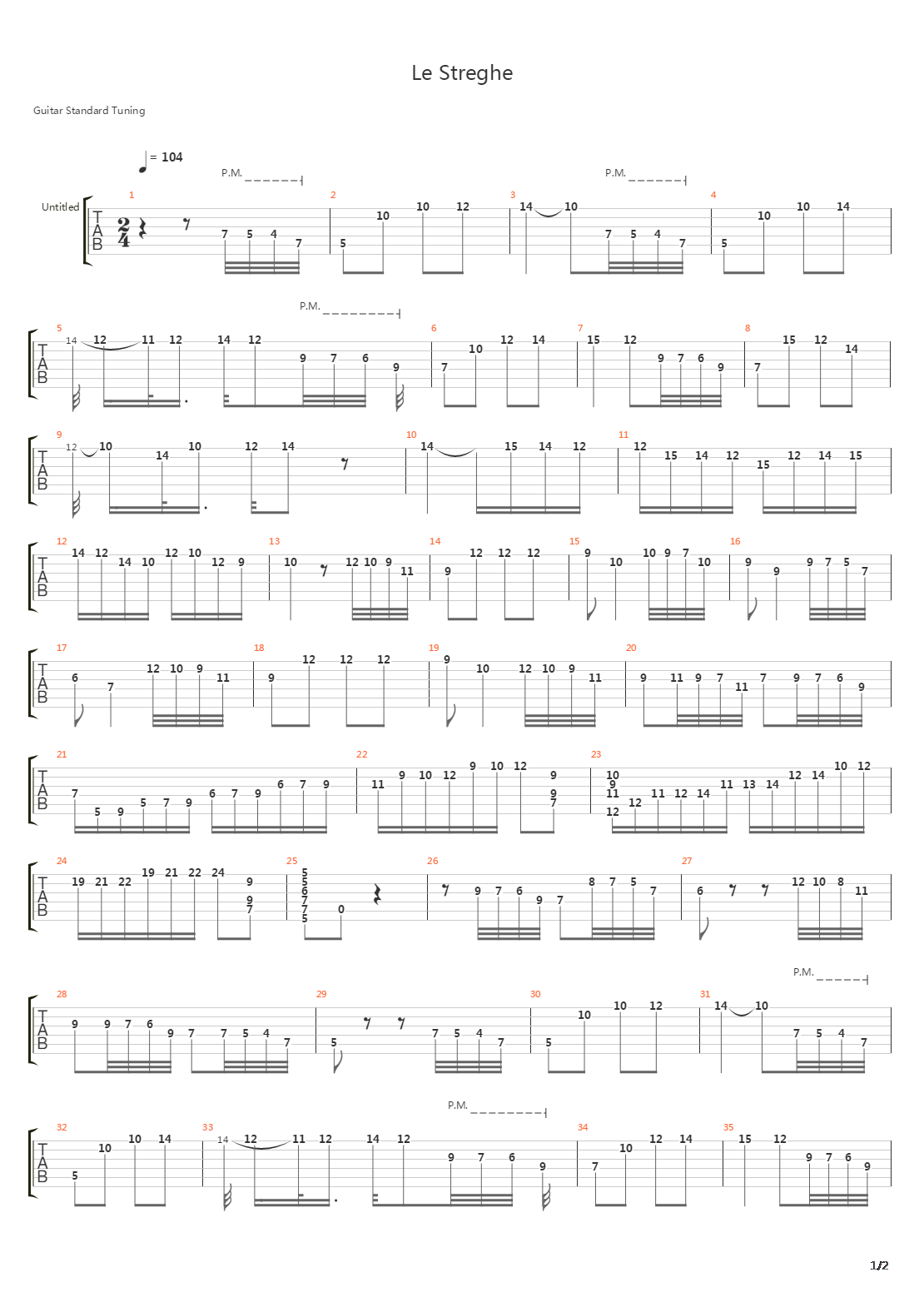 Le Streghe吉他谱