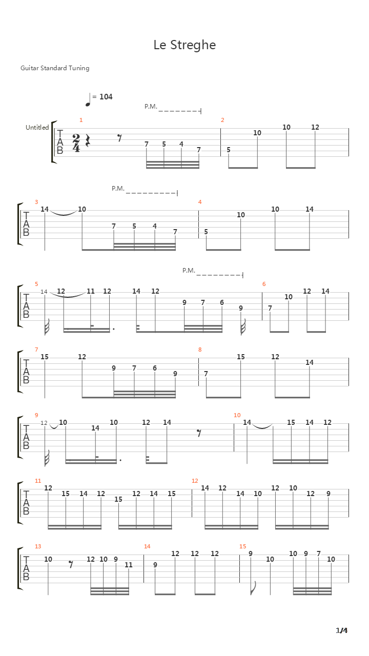 Le Streghe吉他谱