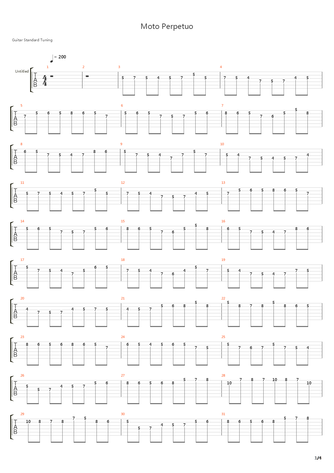 Moto Perpetuo吉他谱