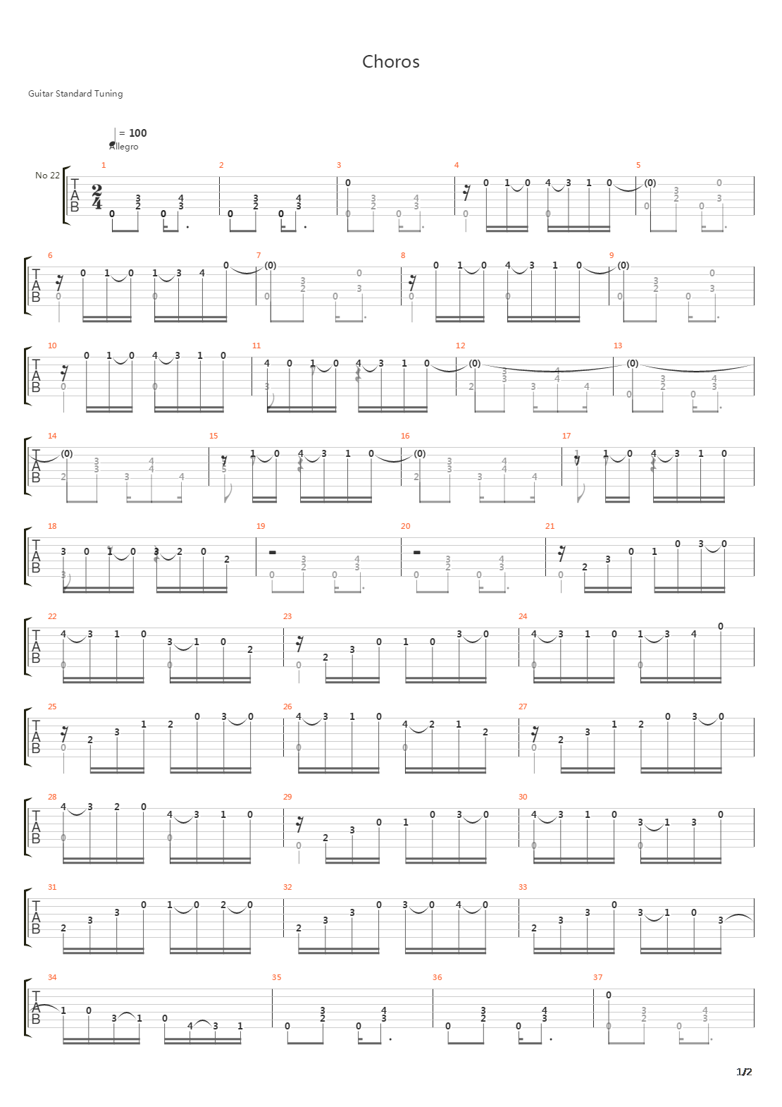 Choros吉他谱