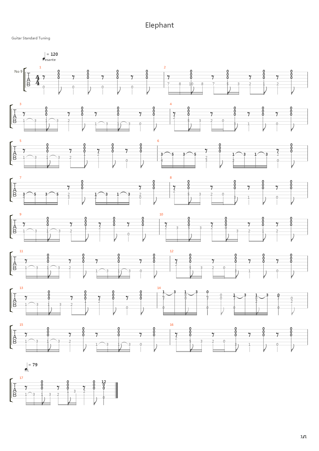 Elephant吉他谱