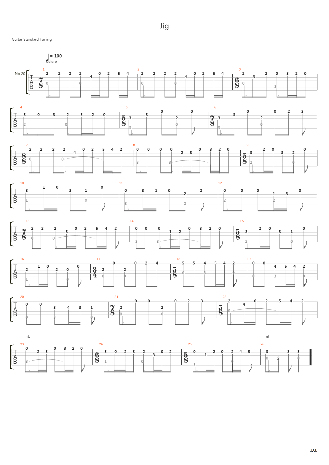 Jig吉他谱