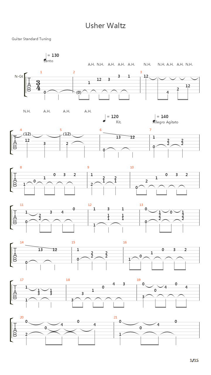 Opus 29 Usher Waltz吉他谱